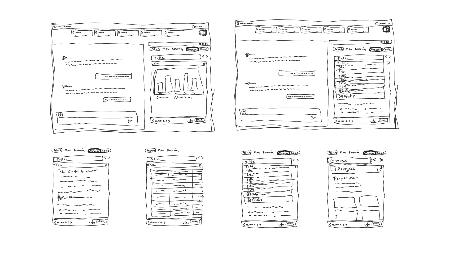 Sketches of evolving chat interface