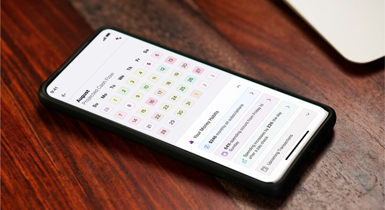 Mobile phone showing subscription tracking app