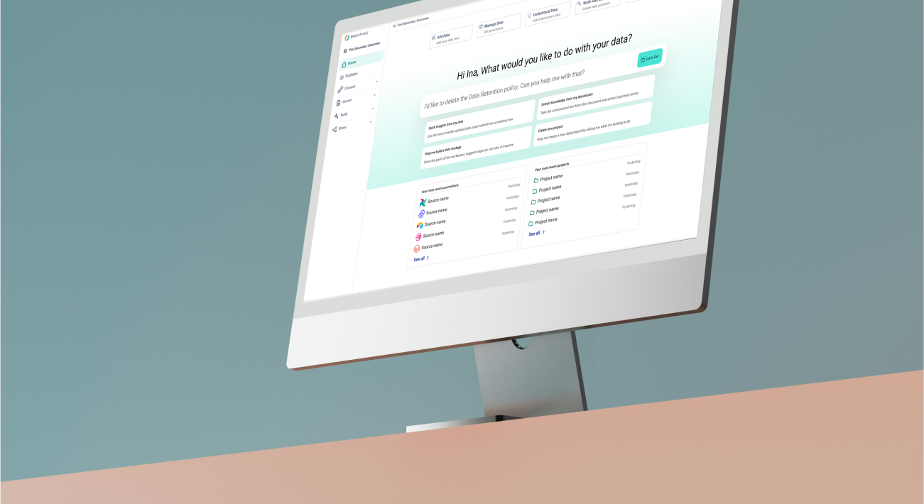 iMac displaying AI interface